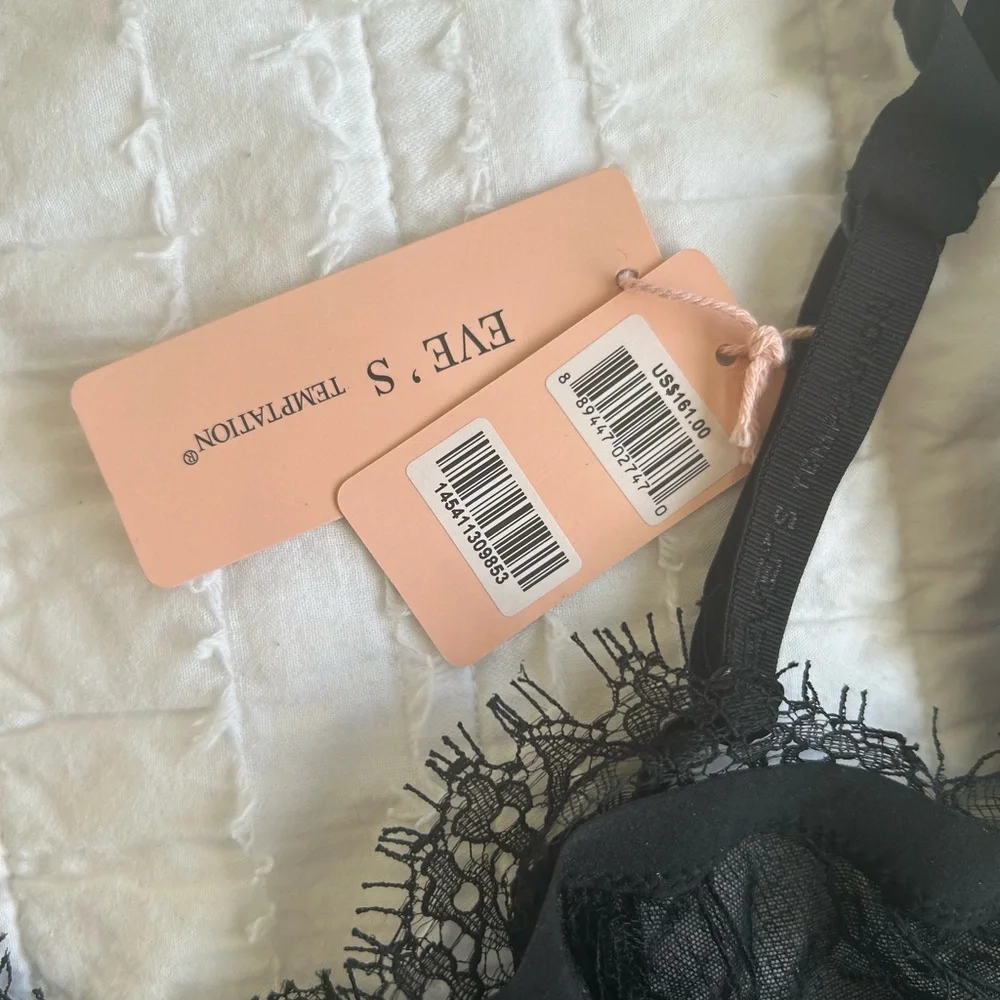 NWT Black Lace and Mesh Unlined Sheer Underwire Bra Size 40C